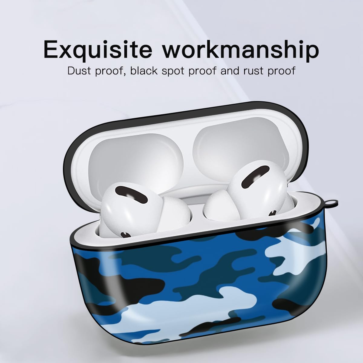 ブルー　カモフラ柄 Amazon | AirPods Pro ケース 迷彩柄 ブルーカモフラージュ